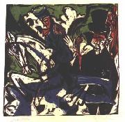 Ernst Ludwig Kirchner Schlemihls entcounter with small grey man France oil painting artist